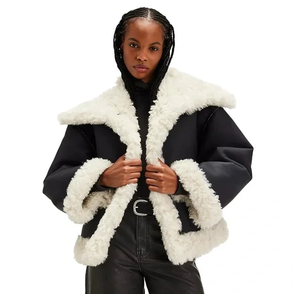 Kiki Sherpa Jacket in Black Combo | Size Small | NWT - Picture 2 of 13